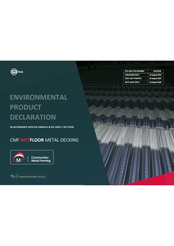 Download EPD Construction Metal Forming Metfloor Metal Decking